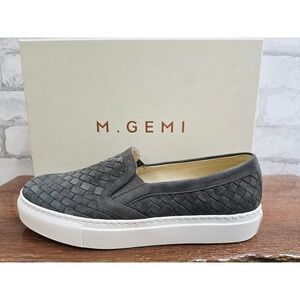 M.Gemi Cerchio Grey Woven Suede Slip On Platform Sneakers Made in Italy 39.5